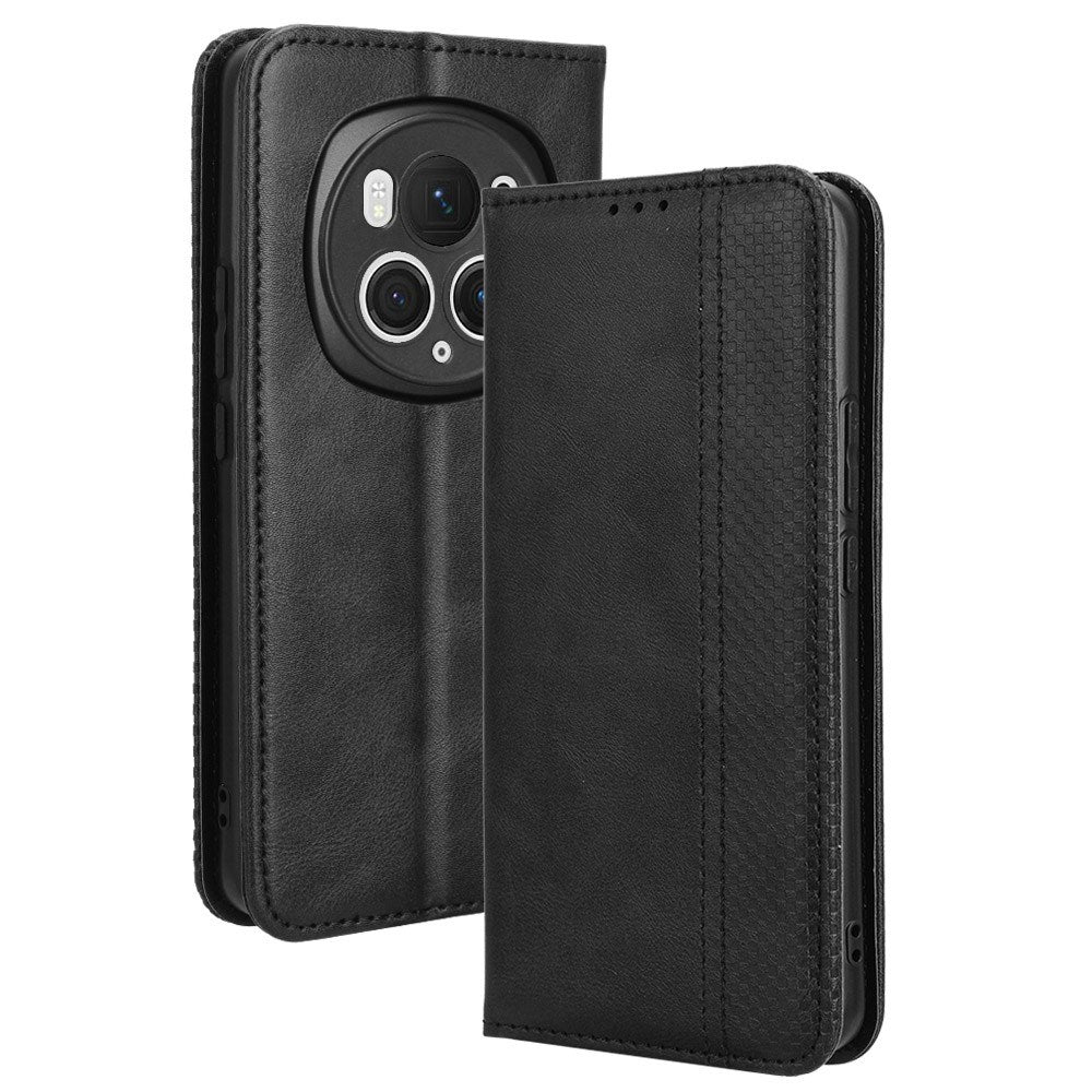 EIDERWOOD Honor Magic6 Pro (5G) Magnetic Faux Leather Flip Case - Black