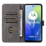 EIDERWOOD Motorola Moto G04 / G24 / G24 Power Leather Case with Wallet and Strap - Black