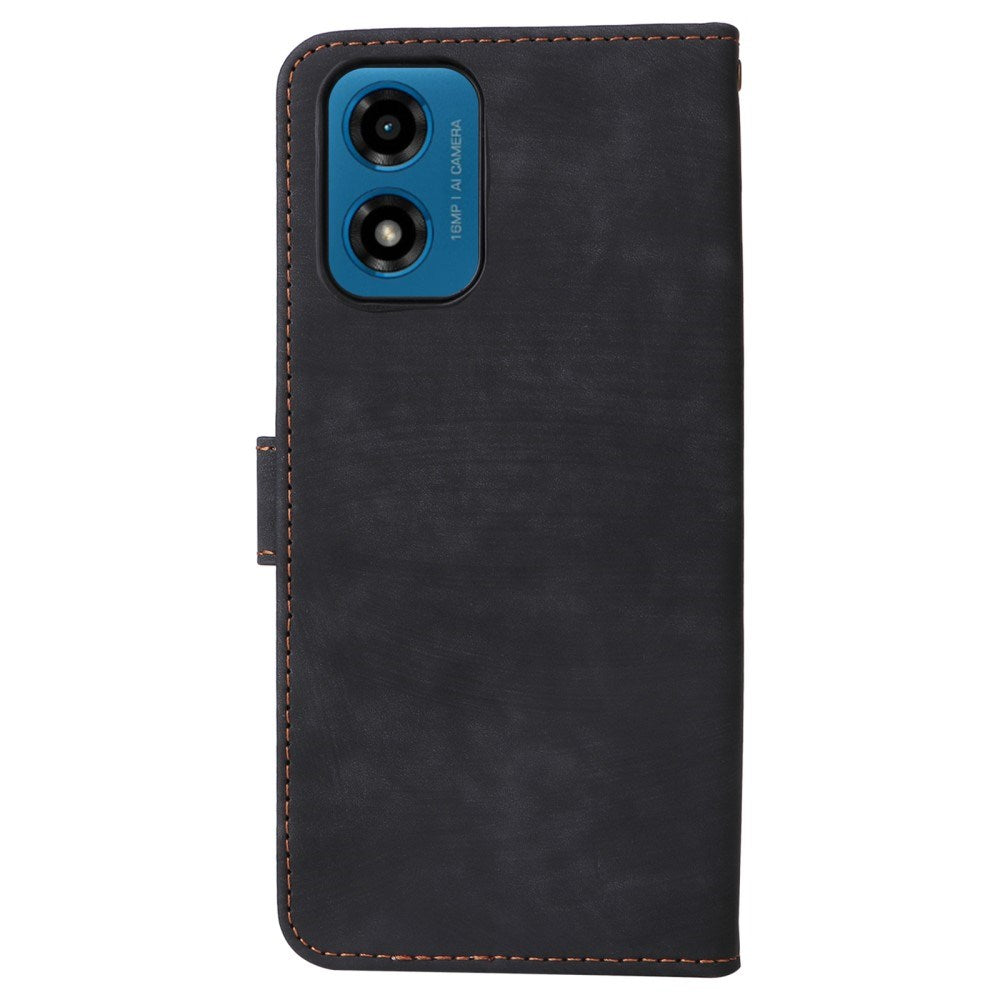 EIDERWOOD Motorola Moto G04 / G24 / G24 Power Leather Case with Wallet and Strap - Black