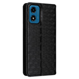 EIDERWOOD Motorola Moto G04 / G24 / G24 Power Leather Wallet Case - Rhombus - Black