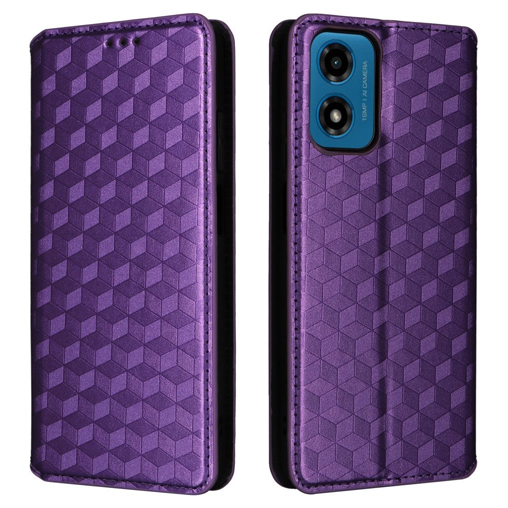 EIDERWOOD Motorola Moto G04 / G24 / G24 Power Leather Wallet Case - Rhombus - Purple