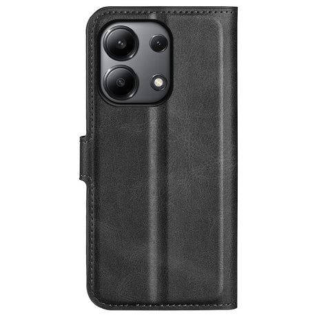 EIDERWOOD Xiaomi Redmi Note 13 (4G) Leather Flip Case w. Card Holder & Magnetic Closure - Black