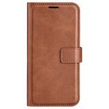 EIDERWOOD Xiaomi Redmi Note 13 (4G) Leather Flip Case w. Card Holder & Magnetic Closure - Light Brown