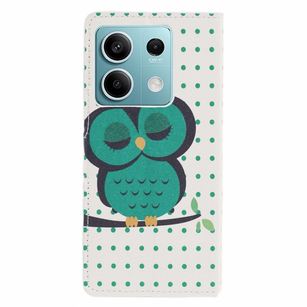 EIDERWOOD Xiaomi Redmi Note 13 (5G) Artificial Leather Flip Case w. Wallet & Stand Function - Sleeping Owl