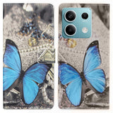 EIDERWOOD Xiaomi Redmi Note 13 (5G) Artificial Leather Flip Case w. Wallet & Stand Function - Blue Butterfly