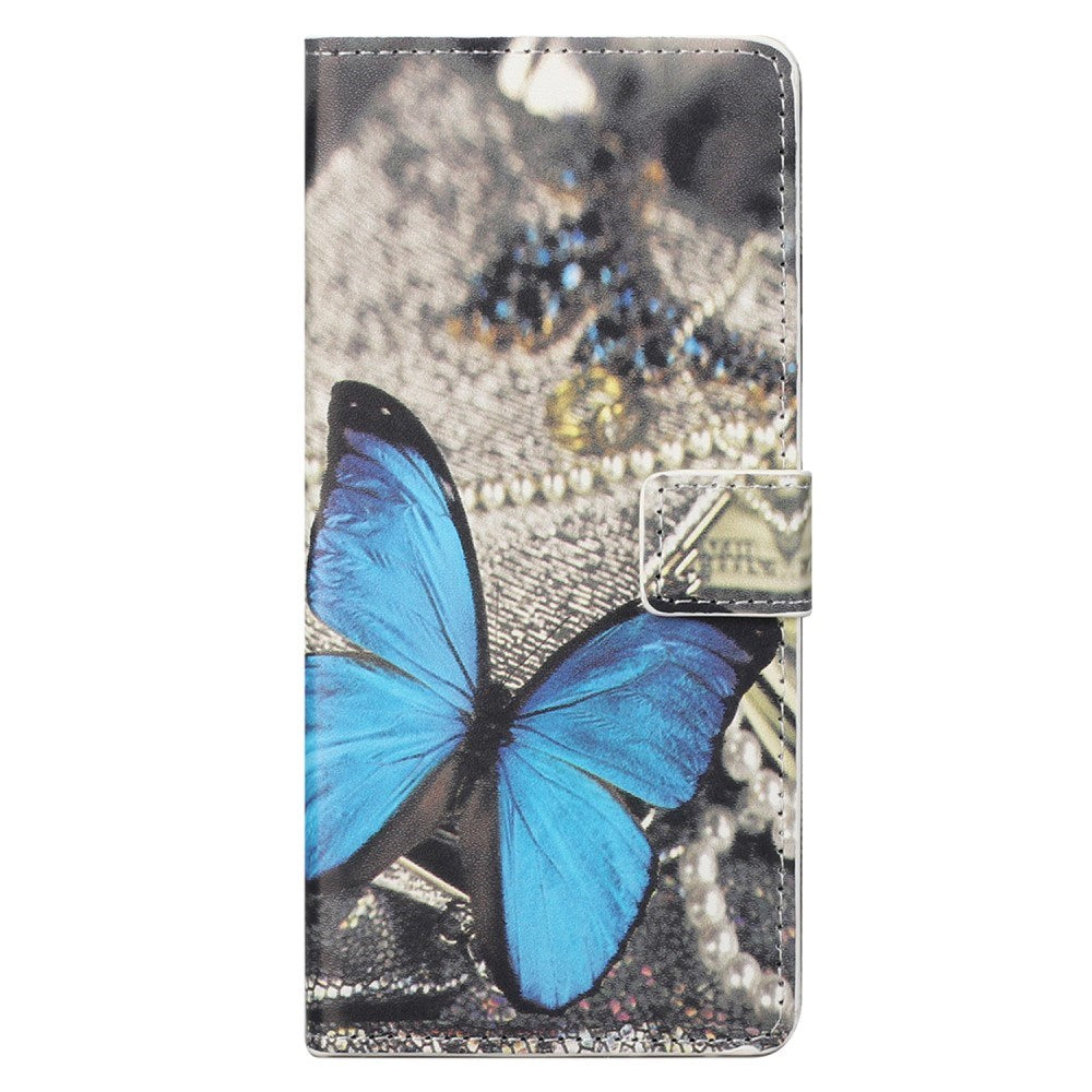 EIDERWOOD Xiaomi Redmi Note 13 (5G) Artificial Leather Flip Case w. Wallet & Stand Function - Blue Butterfly