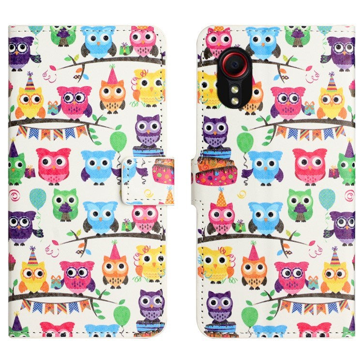 EIDERWOOD Samsung Galaxy Xcover 7 Flip Case with Card Holder & Stand Function - Owls