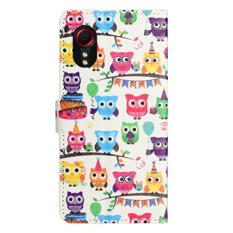 EIDERWOOD Samsung Galaxy Xcover 7 Flip Case with Card Holder & Stand Function - Owls