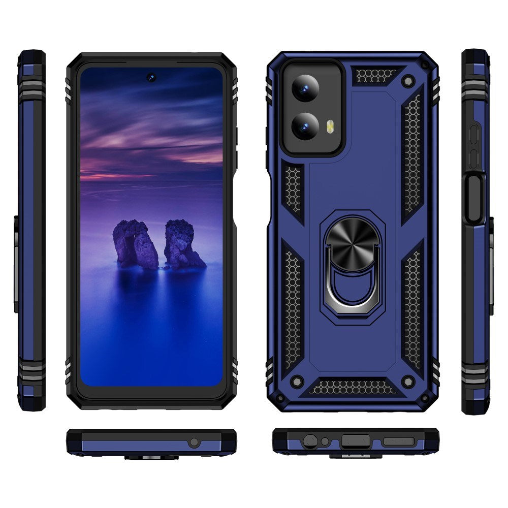 EIDERWOOD Motorola Moto G Play (2024) Tough Case w. Magnetic Kickstand - Blue