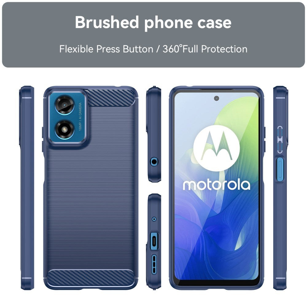 EIDERWOOD Motorola Moto G04 / G24 / G24 Power Brushed Carbon Case - Blue