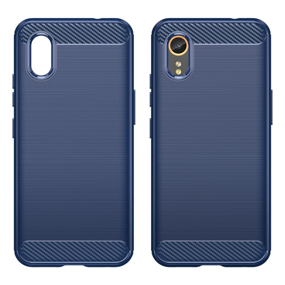 EIDERWOOD Samsung Galaxy Xcover 7 Brushed Carbon Fiber Flexible Plastic Case - Blue