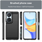 EIDERWOOD Honor X7b / 90 Smart Brushed Carbon Fiber Flexible Plastic Case - Black