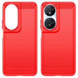 EIDERWOOD Honor X7b / 90 Smart Brushed Carbon Fiber Flexible Plastic Case - Red