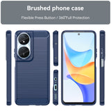 EIDERWOOD Honor X7b / 90 Smart Brushed Carbon Fiber Flexible Plastic Case - Blue