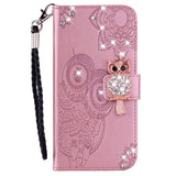 EIDERWOOD Xiaomi Redmi Note 13 Pro 5G / Poco X6 Leather Flip Case w. Wallet - Owl & Rhinestone - Rose Gold