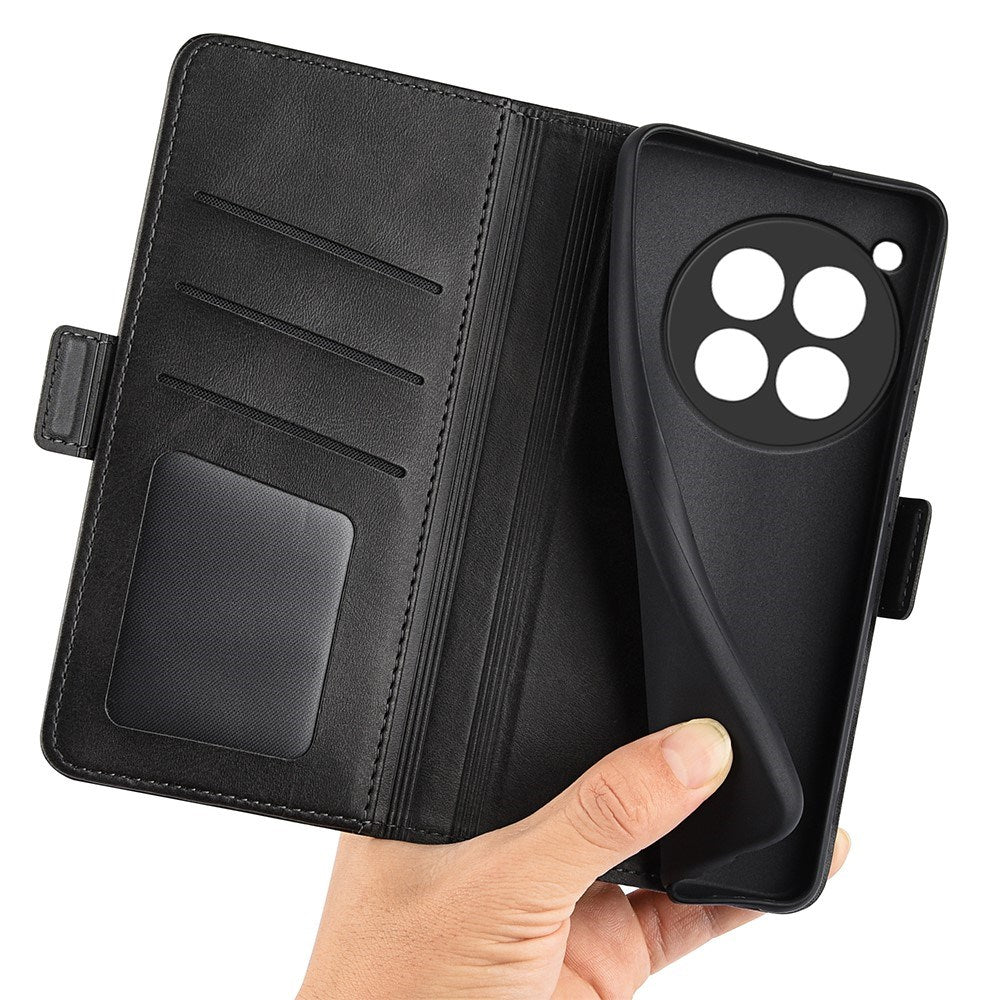 EIDERWOOD OnePlus 12R Glossy Faux Leather Wallet Case - Black