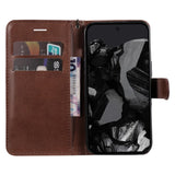 EIDERWOOD Google Pixel 9 Pro XL Leather Flip Case with Wallet and Strap - Brown