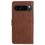 EIDERWOOD Google Pixel 9 Pro XL Leather Flip Case with Wallet and Strap - Brown