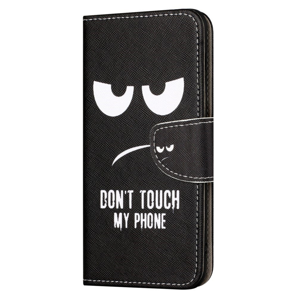 EIDERWOOD Motorola Moto G24 Power Leather Wallet Case w. Print - "Don't Touch My Phone"