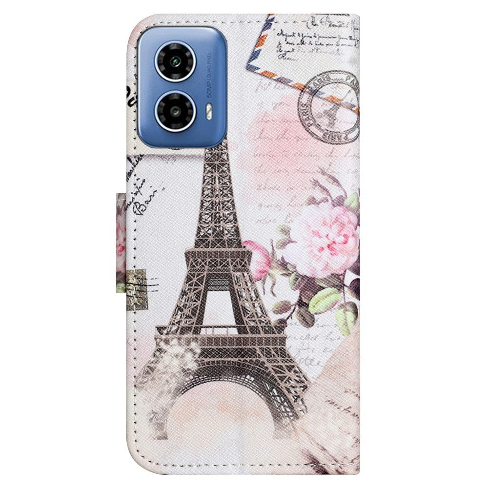 EIDERWOOD Motorola Moto G24 Power Leather Wallet Case w. Print - the Eiffel Tower