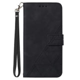 EIDERWOOD Motorola Moto G Play 5G (2024) Soft Leather Wallet Case - Geometry Pattern - Black