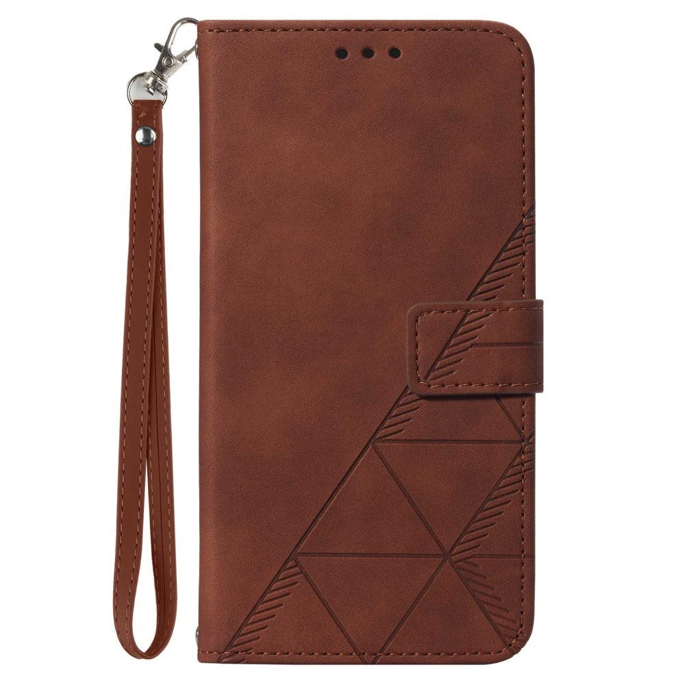 EIDERWOOD Motorola Moto G Play 5G (2024) Soft Leather Wallet Case - Geometry Pattern - Brown