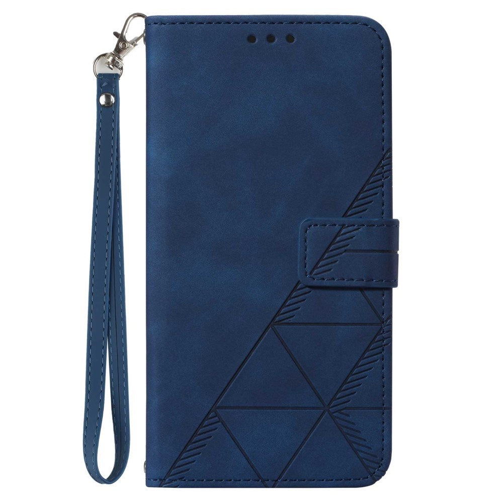 EIDERWOOD Motorola Moto G Play 5G (2024) Soft Leather Wallet Case - Geometry Pattern - Blue