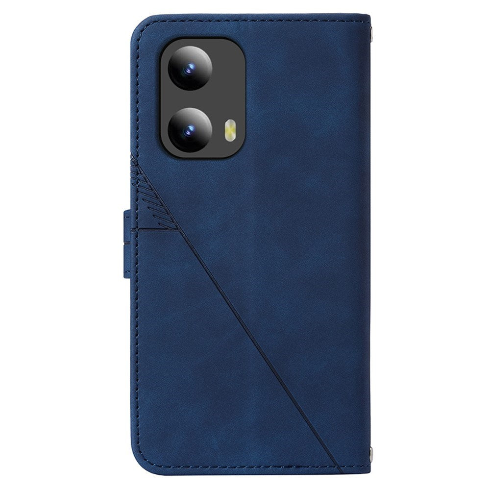 EIDERWOOD Motorola Moto G Play 5G (2024) Soft Leather Wallet Case - Geometry Pattern - Blue