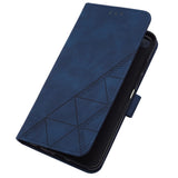 EIDERWOOD Motorola Moto G Play 5G (2024) Soft Leather Wallet Case - Geometry Pattern - Blue