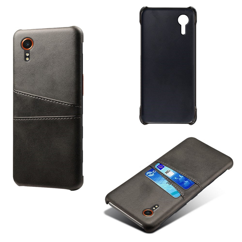 EIDERWOOD Samsung Galaxy Xcover 7 Faux Leather Case with Built-in Cardholder - Black
