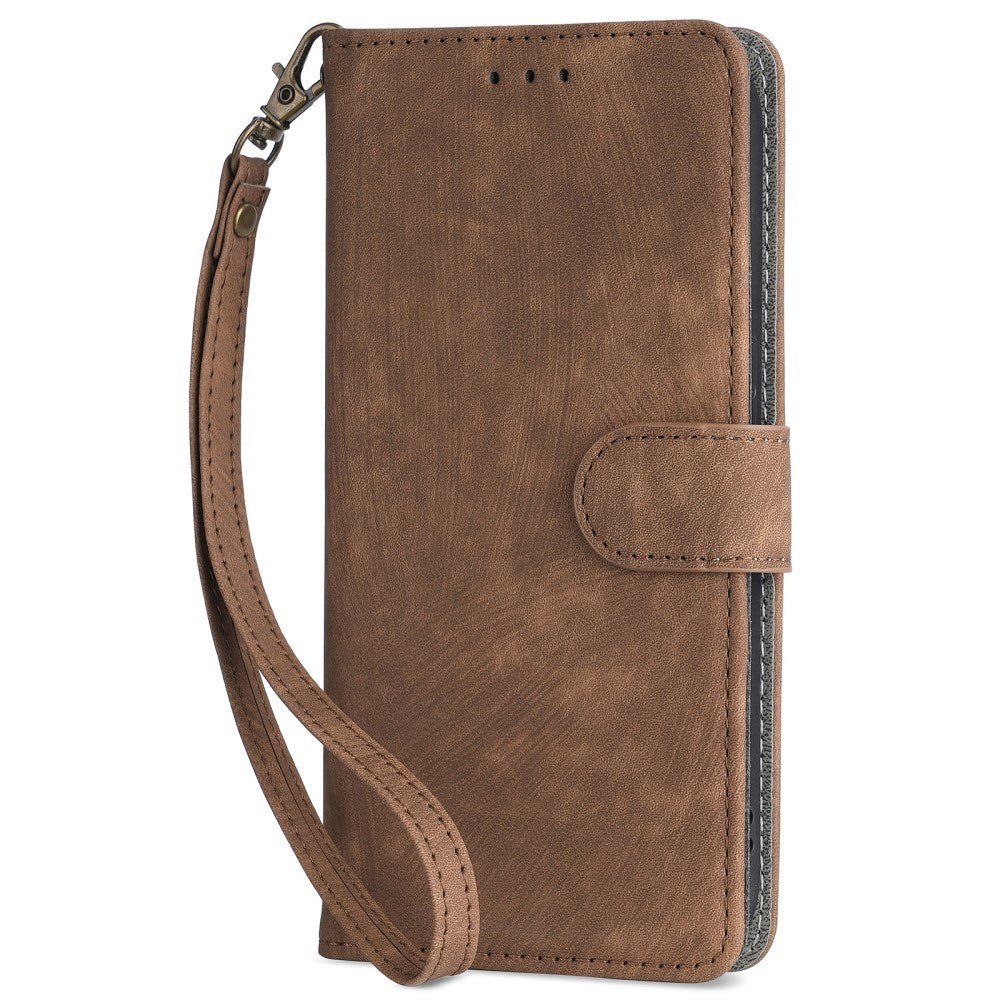 EIDERWOOD Motorola Moto G 5G (2024) Leather Flip Case with Wallet and Strap - Brown