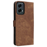 EIDERWOOD Motorola Moto G 5G (2024) Leather Flip Case with Wallet and Strap - Brown