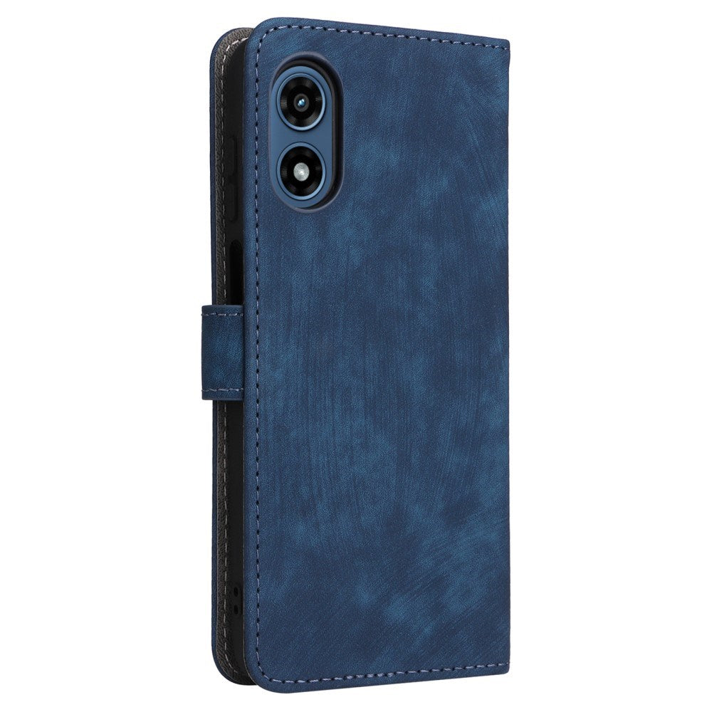 EIDERWOOD Motorola Moto G Play (2024) Leather Flip Case with Wallet and Strap - Blue