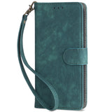 EIDERWOOD Motorola Moto G Play (2024) Leather Flip Case with Wallet and Strap - Green