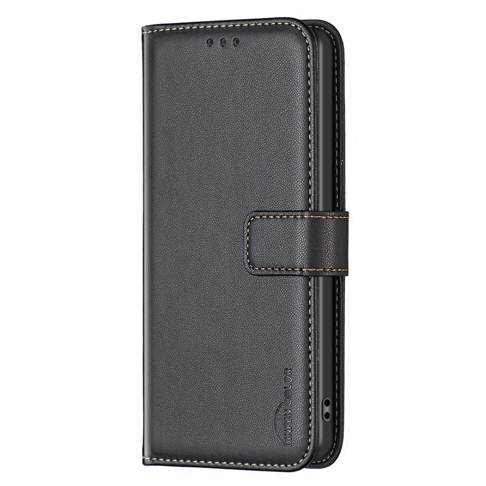 EIDERWOOD Realme C67 (4G) Leather Flip Case with Wallet and Stand Function - Black