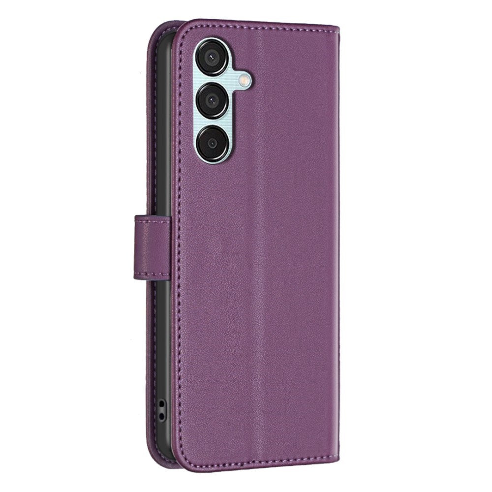 EIDERWOOD Samsung Galaxy M15 (5G) Faux Leather Flip Cover with Stand Function & Card Holder - Dark Purple