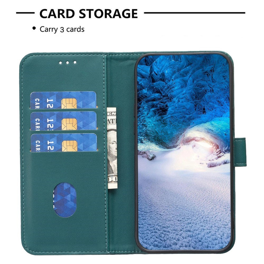 EIDERWOOD Samsung Galaxy M15 (5G) Faux Leather Flip Cover with Stand Function & Card Holder - Green