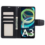 Xiaomi Redmi A3 Faux Leather Flip Case with Wallet & Stand Function - Black