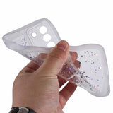 EIDERWOOD Samsung Galaxy S22+ (Plus) Flexible Plastic Wavy Case with Glitter - Transparent / White