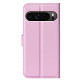 EIDERWOOD Google Pixel 9 Pro XL Litchi Leather Flip Case w. Wallet - Light Pink