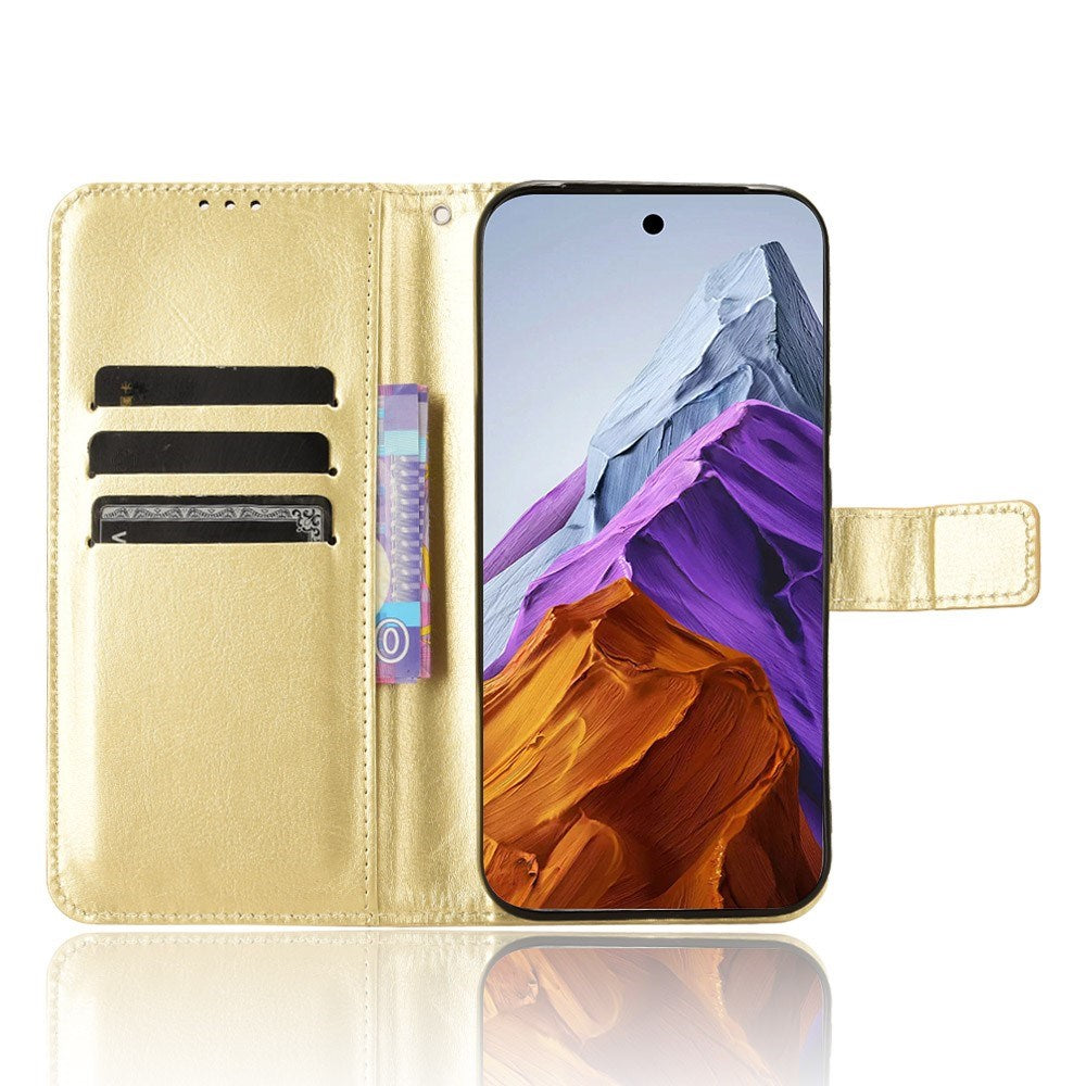 EIDERWOOD Google Pixel 9 Leather Flip Case w. Stand & Wallet - Gold