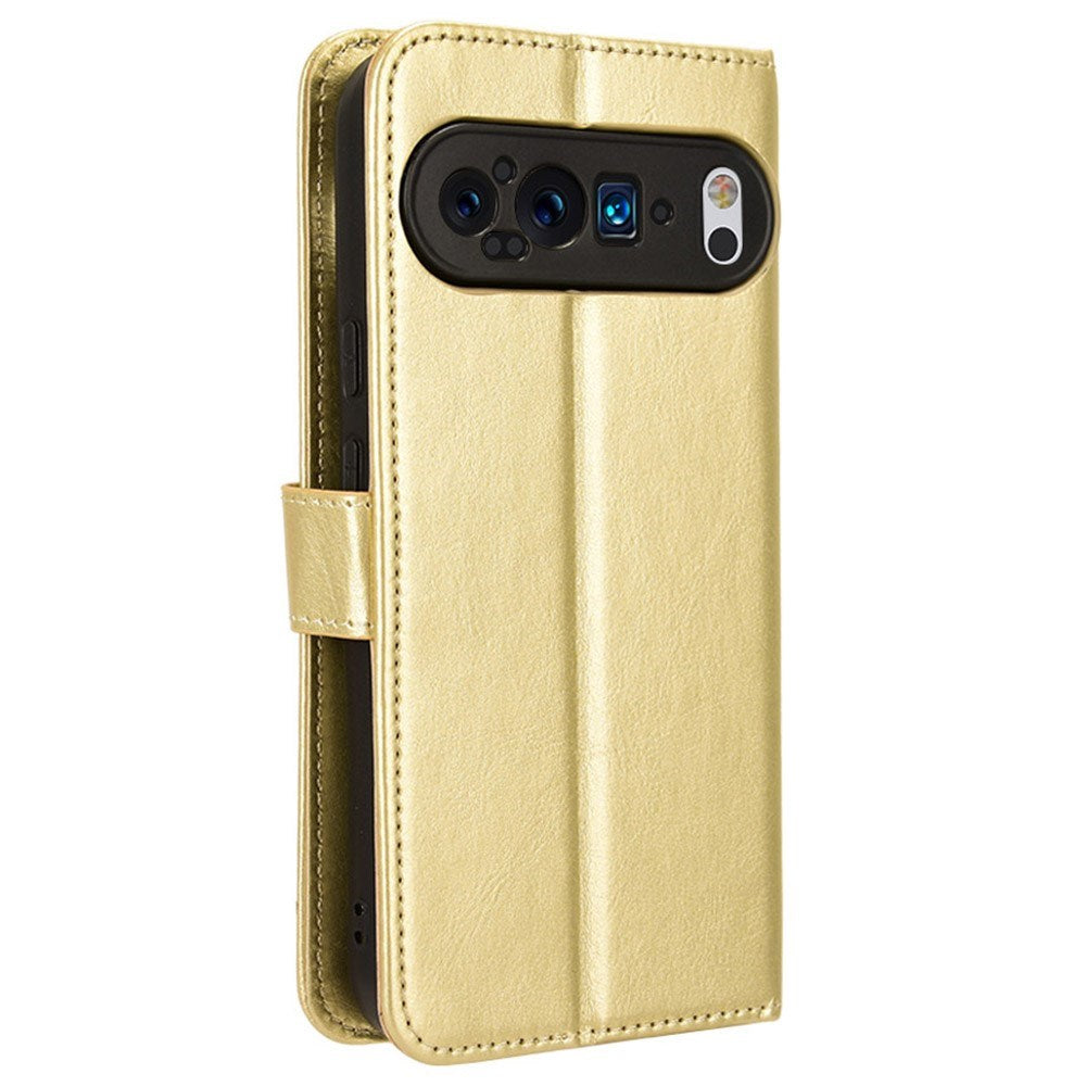 EIDERWOOD Google Pixel 9 Leather Flip Case w. Stand & Wallet - Gold