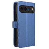 EIDERWOOD Google Pixel 9 Pro Leather Flip Case w. Strap & Texture - Blue