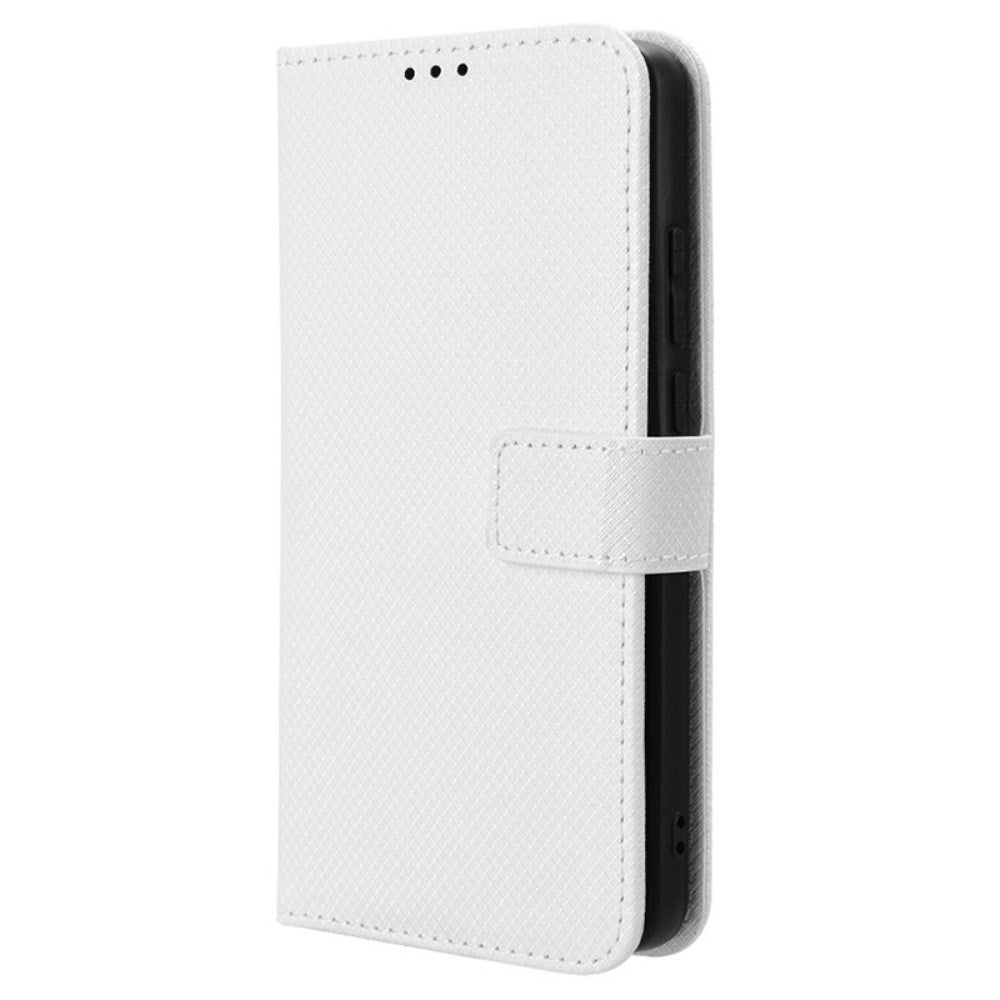 EIDERWOOD Google Pixel 9 Pro Leather Flip Case w. Strap & Texture - White