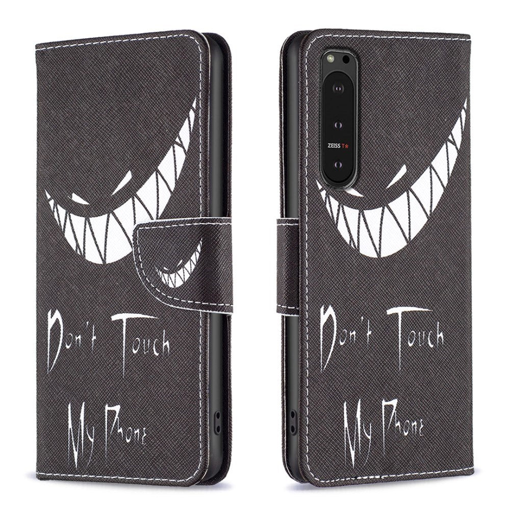 EIDERWOOD Sony Xperia 10 VI Leather Wallet Case & Print - "Don't Touch my Phone"