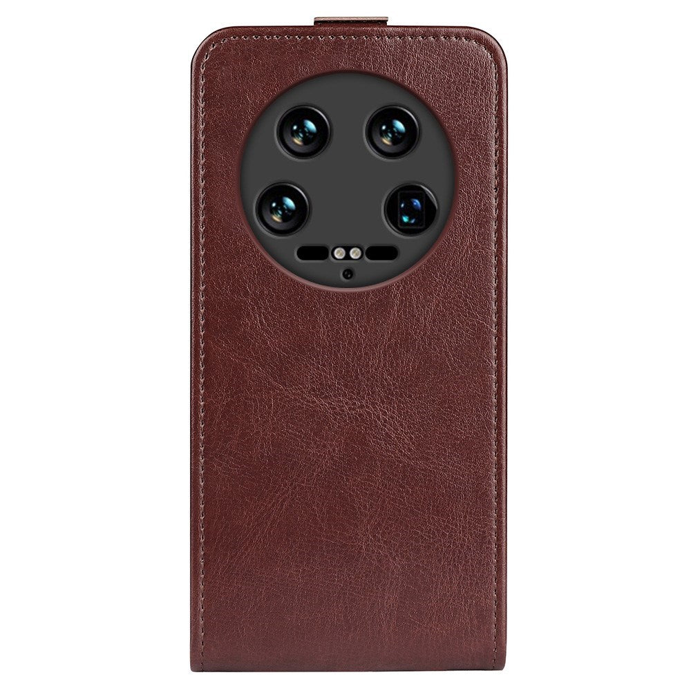 EIDERWOOD Xiaomi 14 Ultra Vertical Flip Leather Case w. Card Holder - Brown