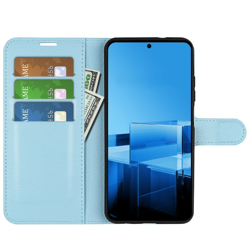 EIDERWOOD Asus Zenfone 11 Ultra PU Litchi Leather Flip Case with Wallet & Stand Function - Blue