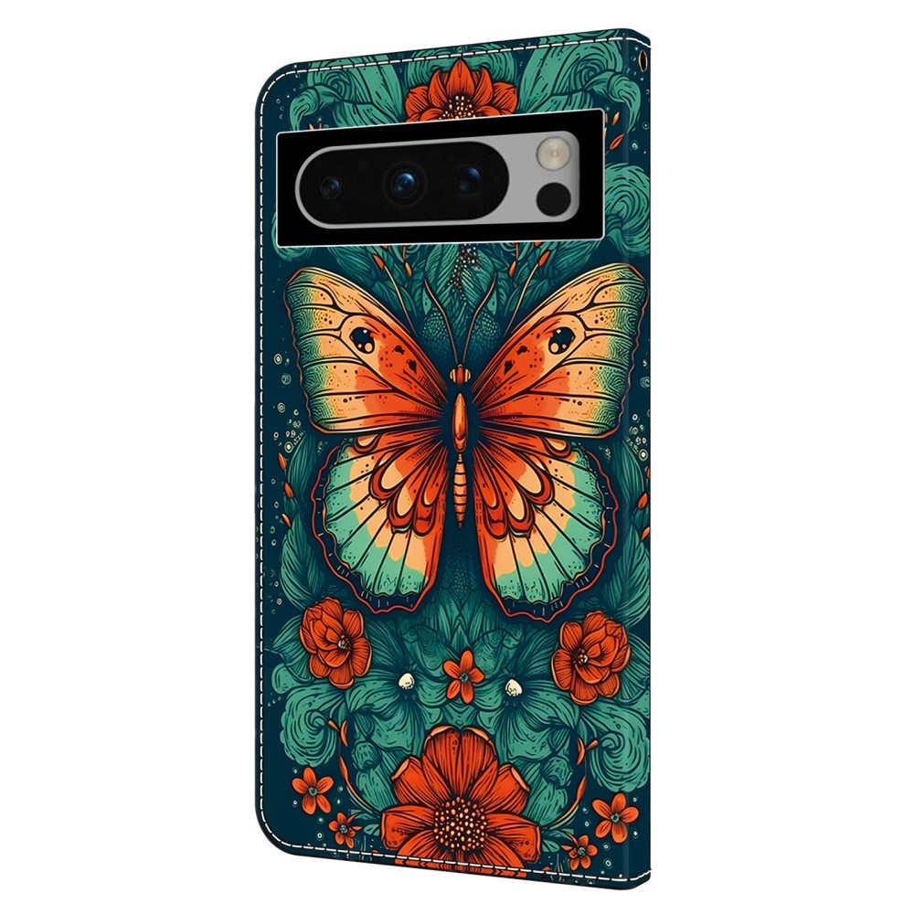 EIDERWOOD Google Pixel 9 Pro XL Leather Case w. Wallet & Kickstand - Butterfly