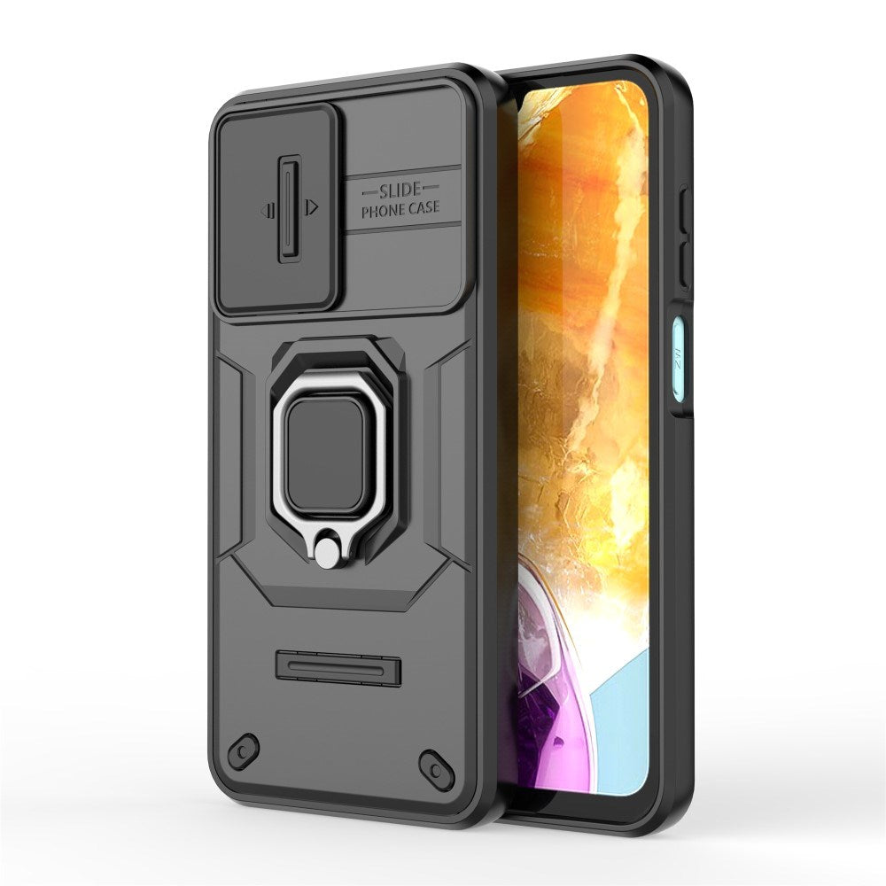 EIDERWOOD Samsung Galaxy M15 (5G) Tough Case w. Magnetic Kickstand & Cam Slider - Black