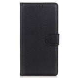 EIDERWOOD Google Pixel 10 / 10 Pro / 9 / 9 Pro Litchi Faux Leather Flip Case w. Wallet - Black